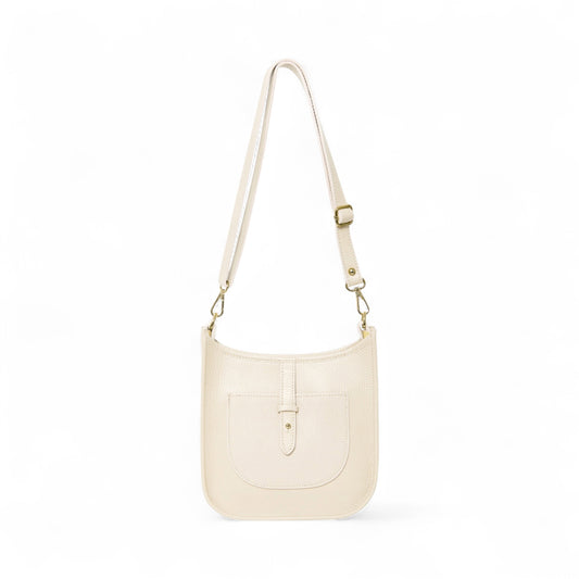 Cremefarbene Umhängetasche aus Leder – Meka