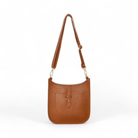 Sac bandoulière en cuir beige - Meka