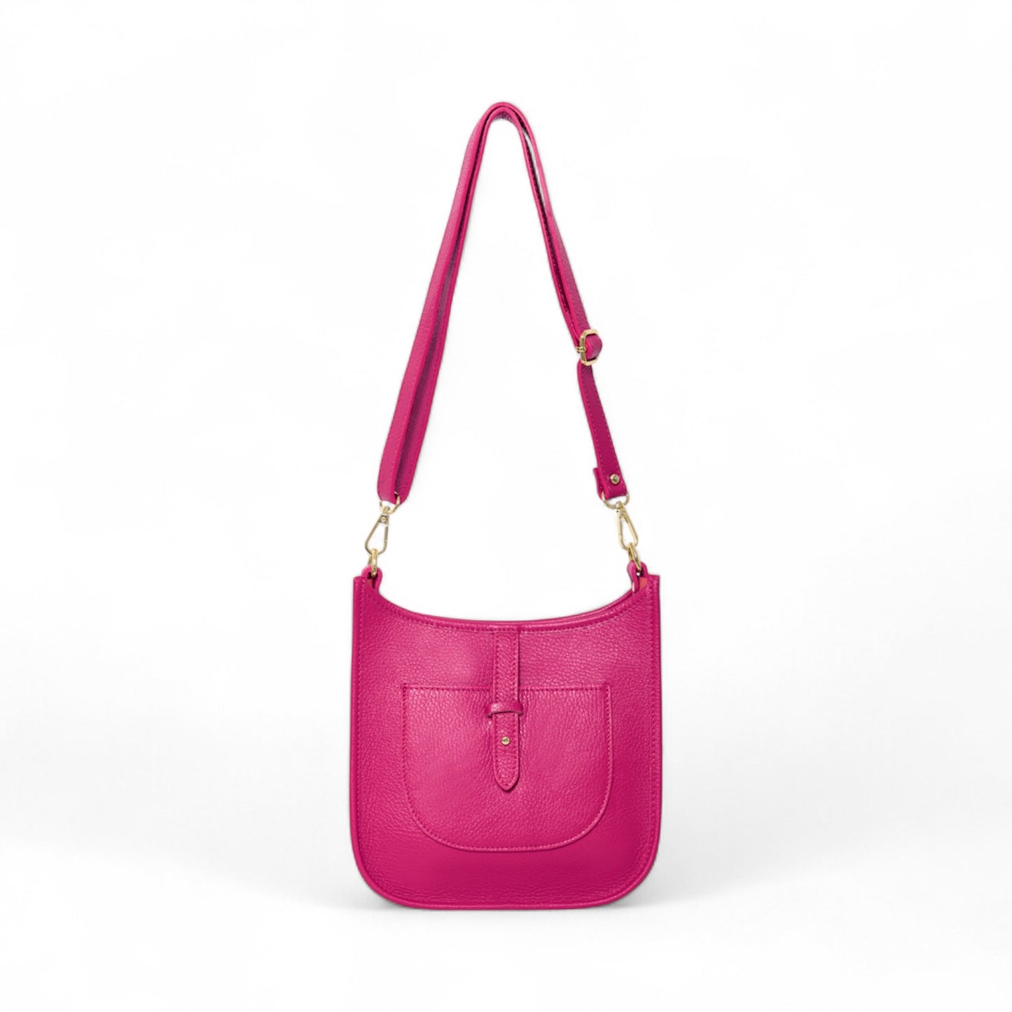 Sac bandoulière en cuir fuchsia - Meka