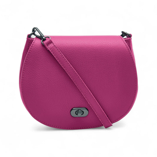 Fuchsia Leather Satchel Bag