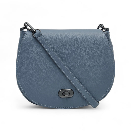 Blue Leather Satchel Bag