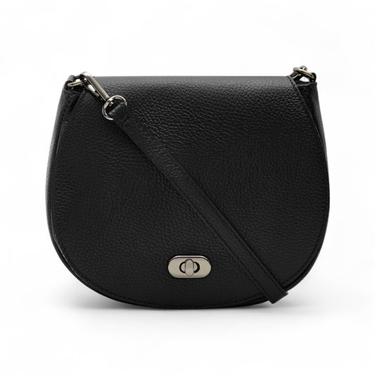 Navy Leather Satchel Bag