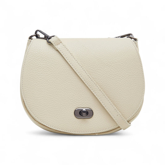 Cream Leather Satchel Bag