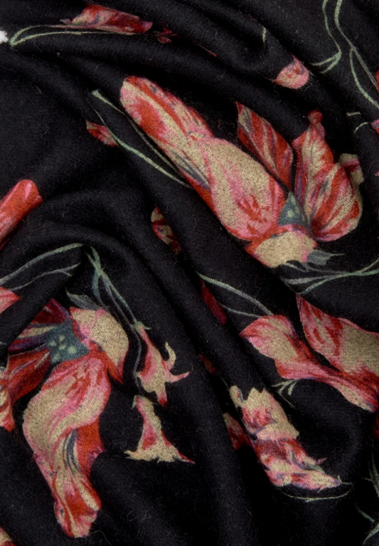 Flower Print Wool Scarf - STUDIO TEW