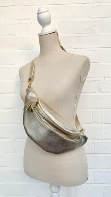 Gold Leather Bag - Cecilia