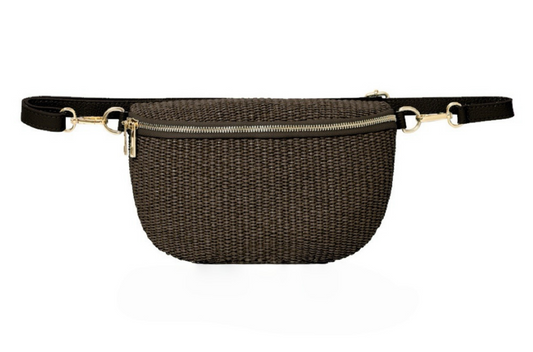 Brown Raffia Bum Bag - Rosie