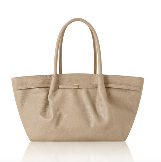 Mushroom Slouchy Leather Handbag - Rosaline