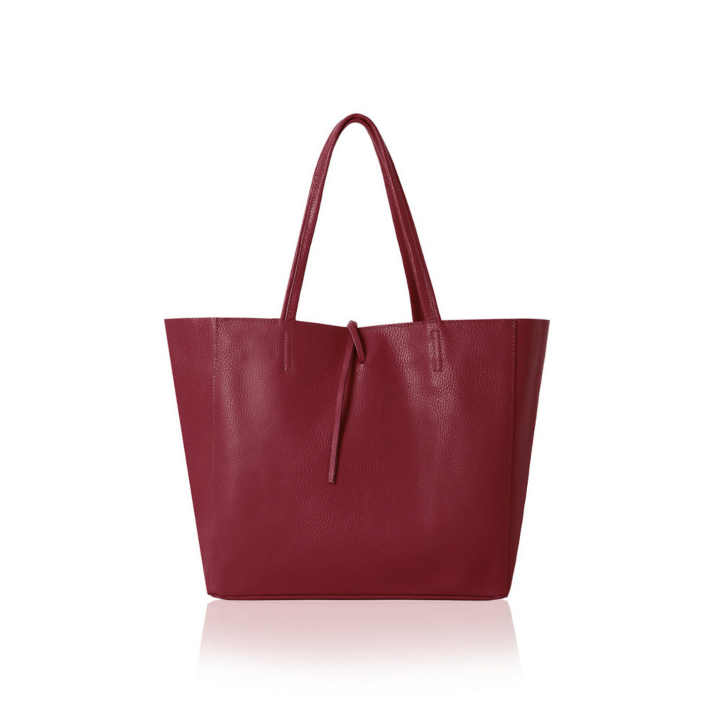 Plum Red Spacious Shoulder Bag - Abbie