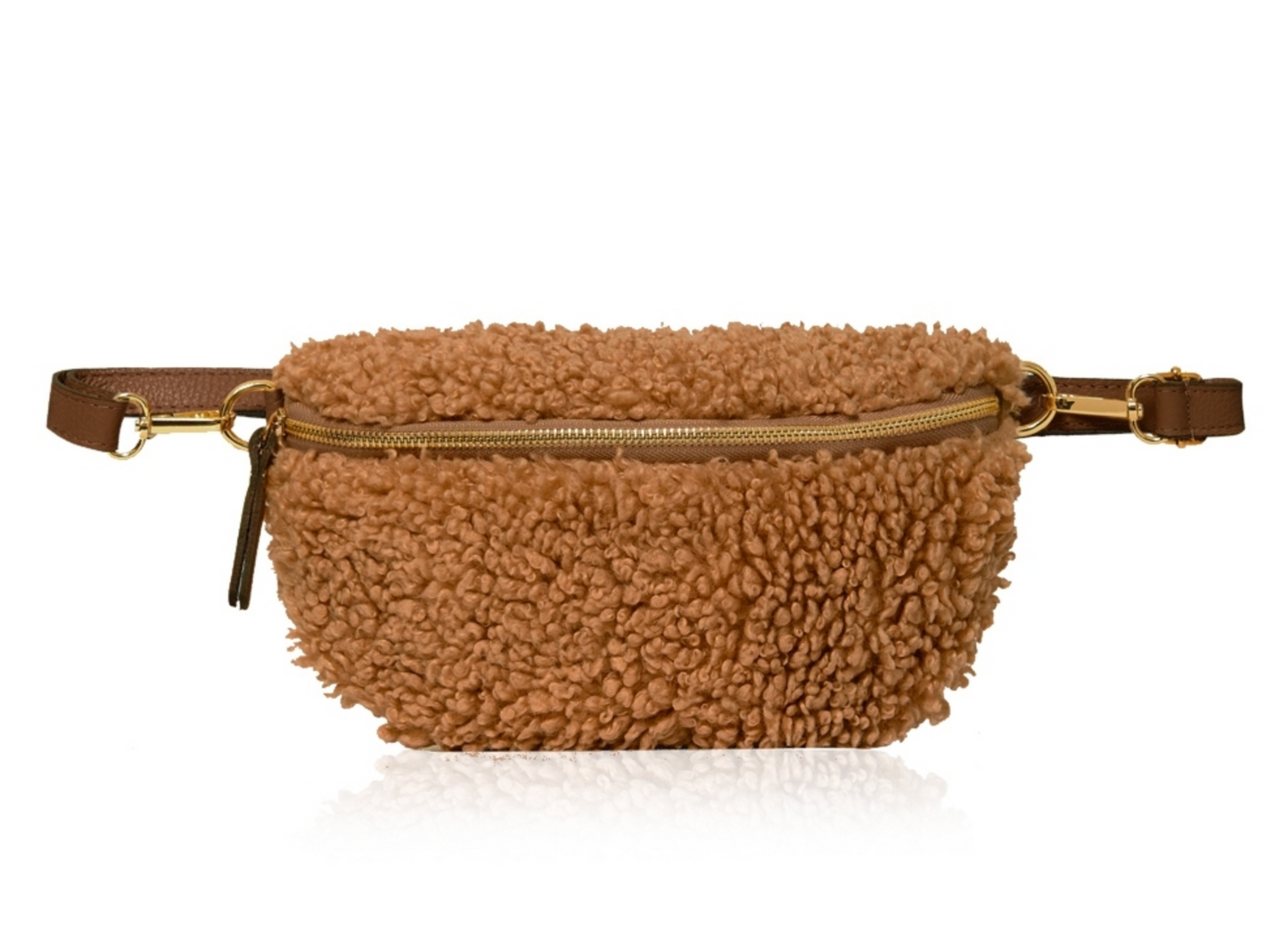 Tan Faux ShearlIng & Leather Bum Bag - Cici