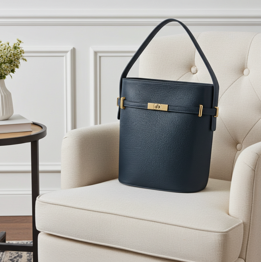 Navy Bucket Bag - Joleen