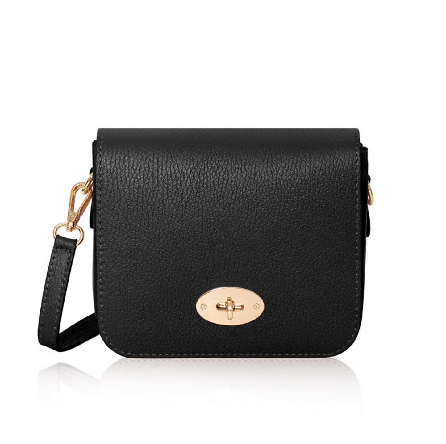 Black Twist Lock Satchel Bag - Mariana