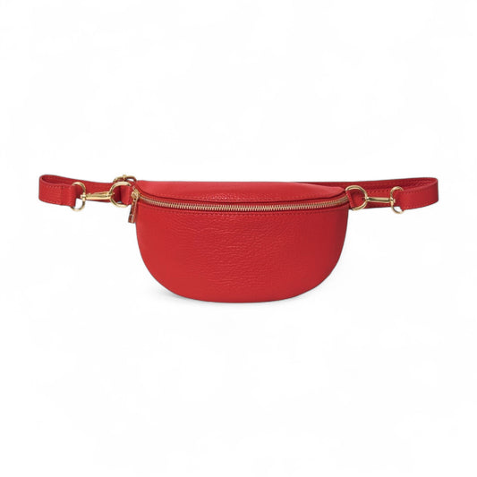 Rote Leder-Körpertasche, Tan Fanny Pack, Bauchtasche, nah an der Körpertasche, kleine Ledertasche, Festival-Tasche, Damen-Leder-Bauchtasche