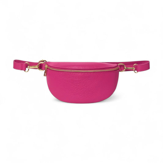 Weiße Leder-Taillentasche, Bauchtasche, Bauchtasche, körpernahe Tasche, kleine Ledertasche, Festival-Tasche, Damen-Leder-Bauchtasche