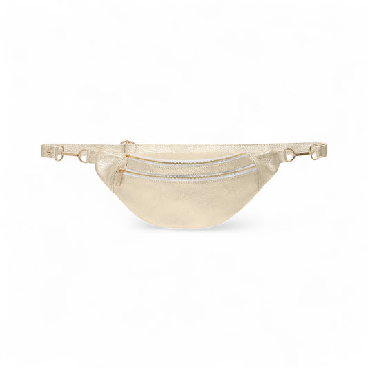 Übergroße goldene Ledertasche – Cecilia