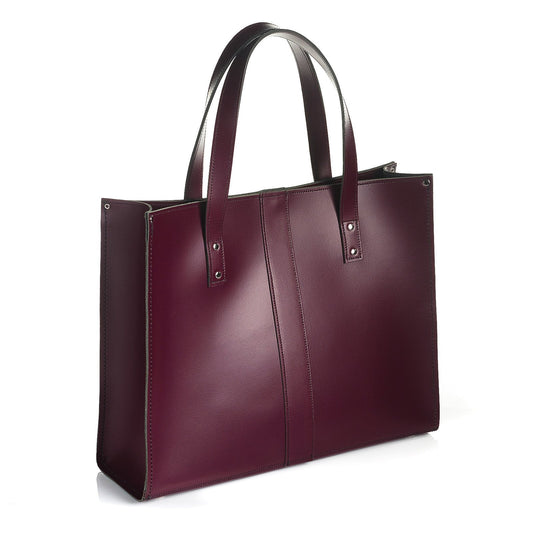 Handmade Leather Shopper - Marsala Red - STUDIO TEW