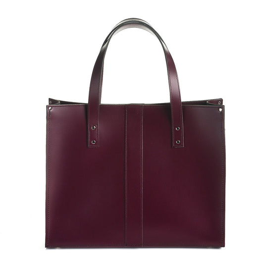 Handmade Leather Shopper - Marsala Red - STUDIO TEW
