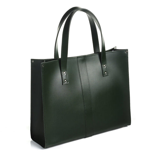 Handmade Leather Shopper - Ivy Green - STUDIO TEW