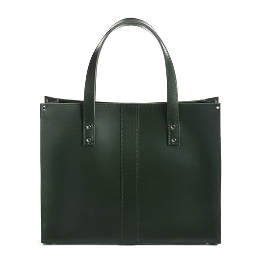 Handmade Leather Shopper - Ivy Green - STUDIO TEW