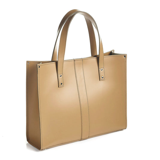 Handmade Leather Shopper - Iced Coffee - STUDIO TEW