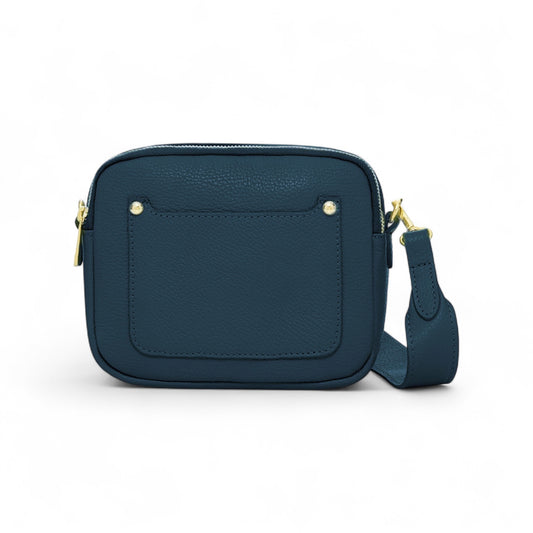 Teal Leather Double Zip Bag - Victoria