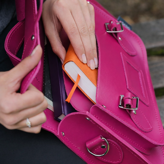 Handmade Leather Satchel - Magenta - STUDIO TEW