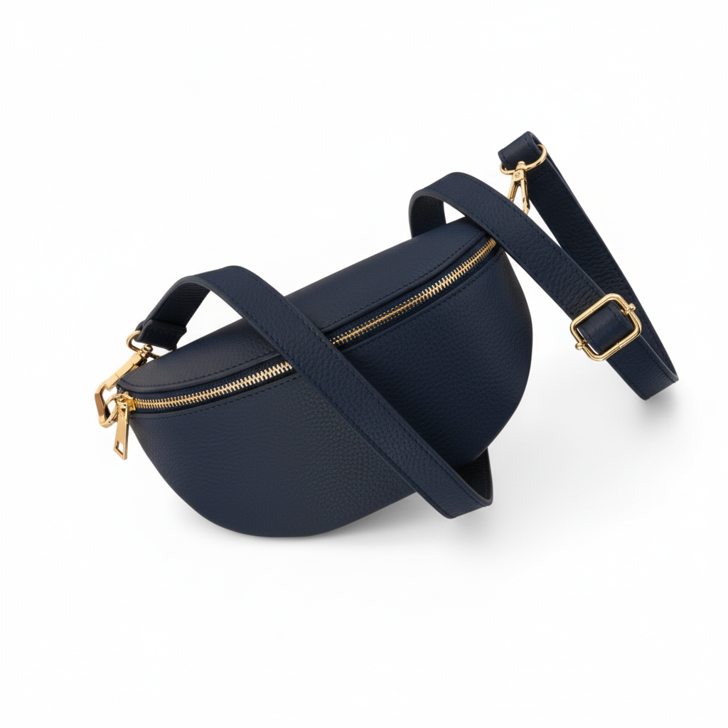 Navy belt bag with strap