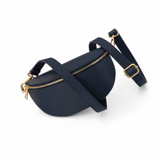 Navy belt bag with strap