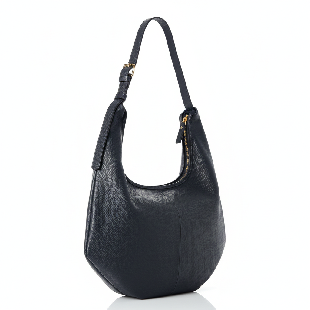 Navy Hobo Bag - Three-Quarter View