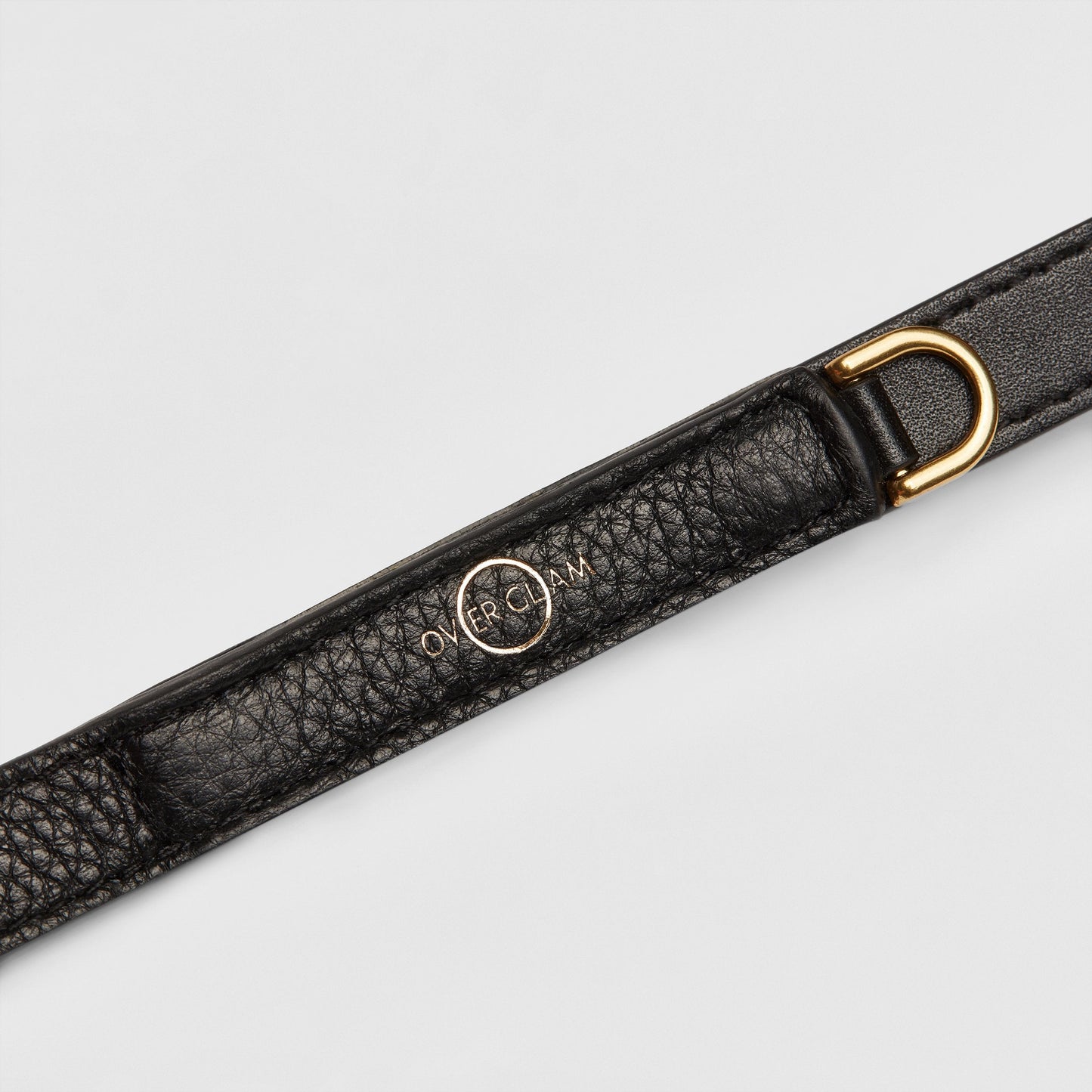Golden Rivet Leather Lead (Black)