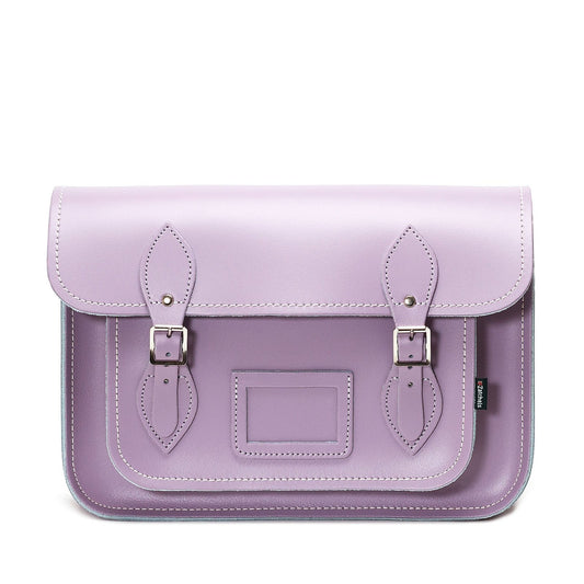 Handmade Leather Satchel - Pastel Violet