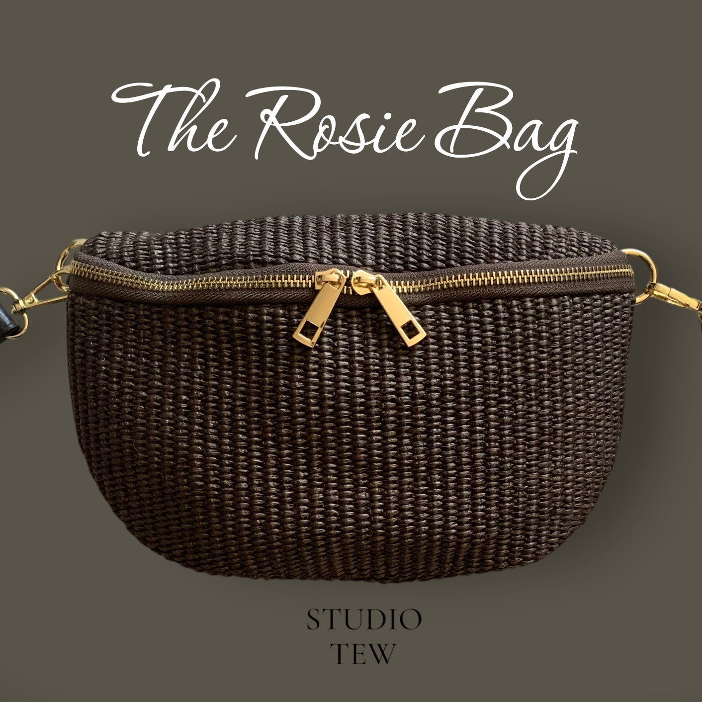Brown Raffia Bum Bag - Rosie