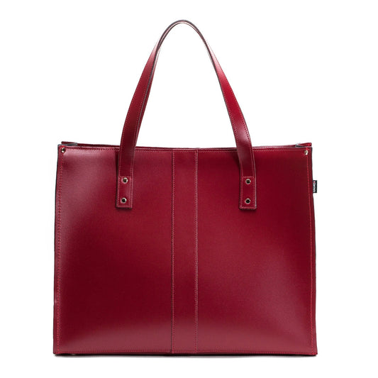 Handmade Leather Shopper - Oxblood - STUDIO TEW