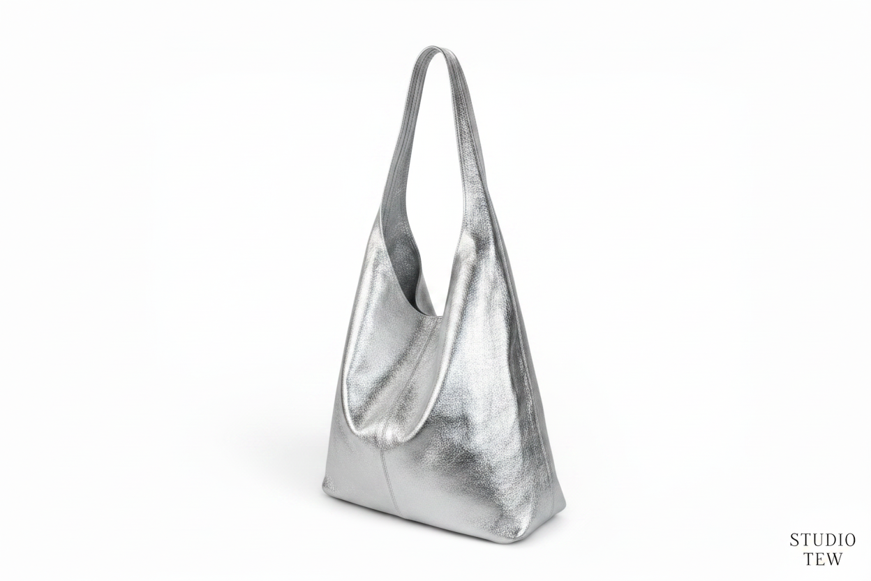 Silver Hobo Bag - Front
