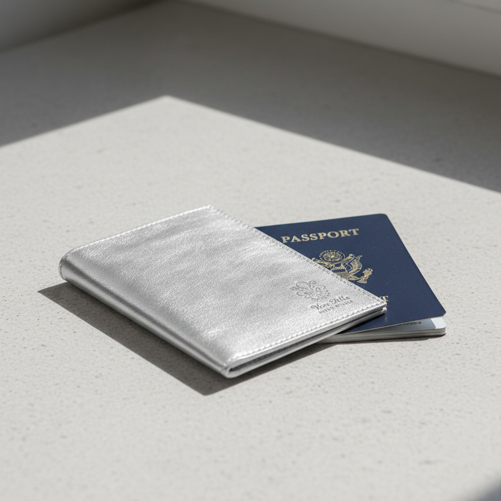 Silver Passport Holder — With Passport
