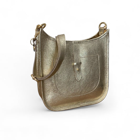 Umhängetasche aus goldenem Leder – Meka