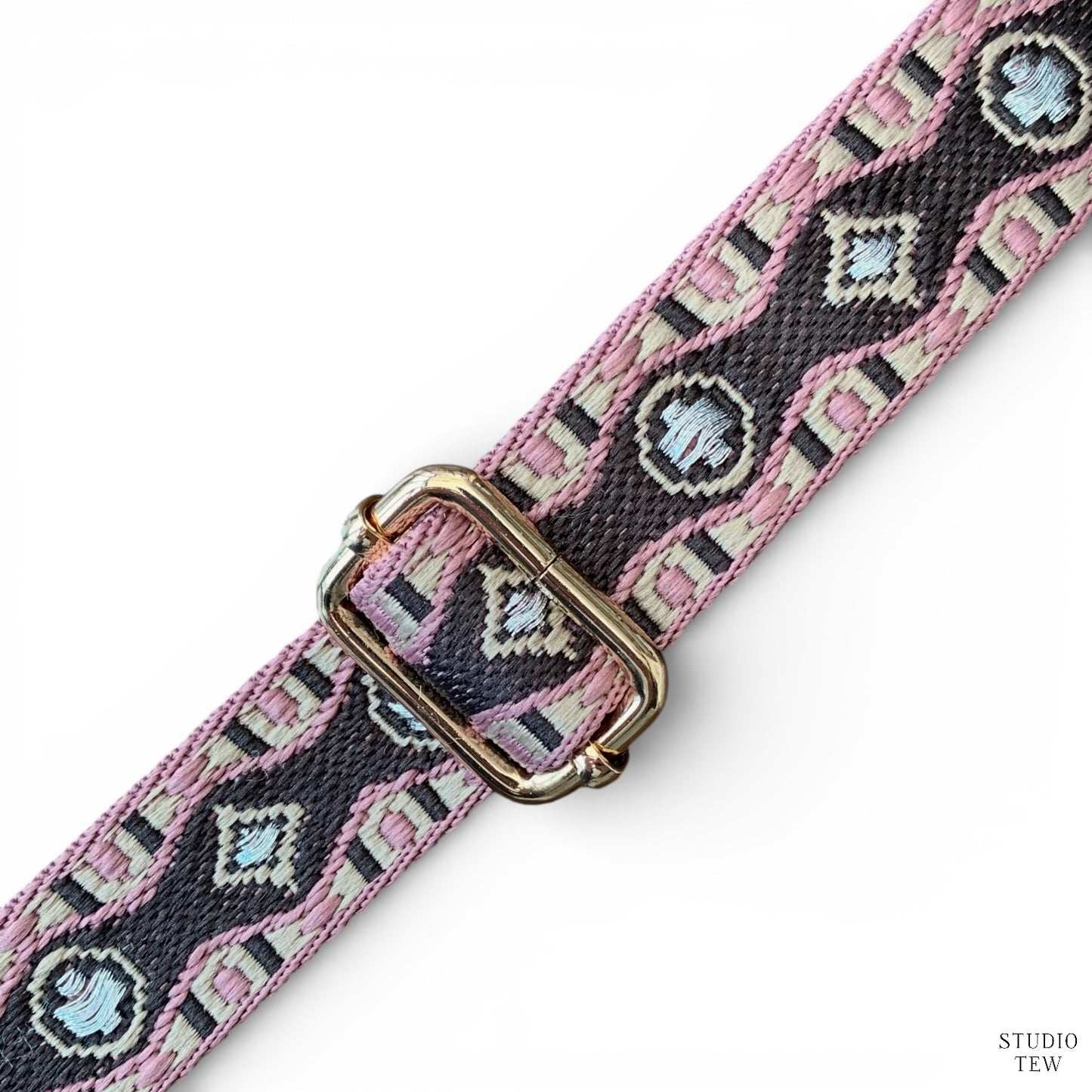 Mauve Pink & Brown Bag Strap - STUDIO TEW