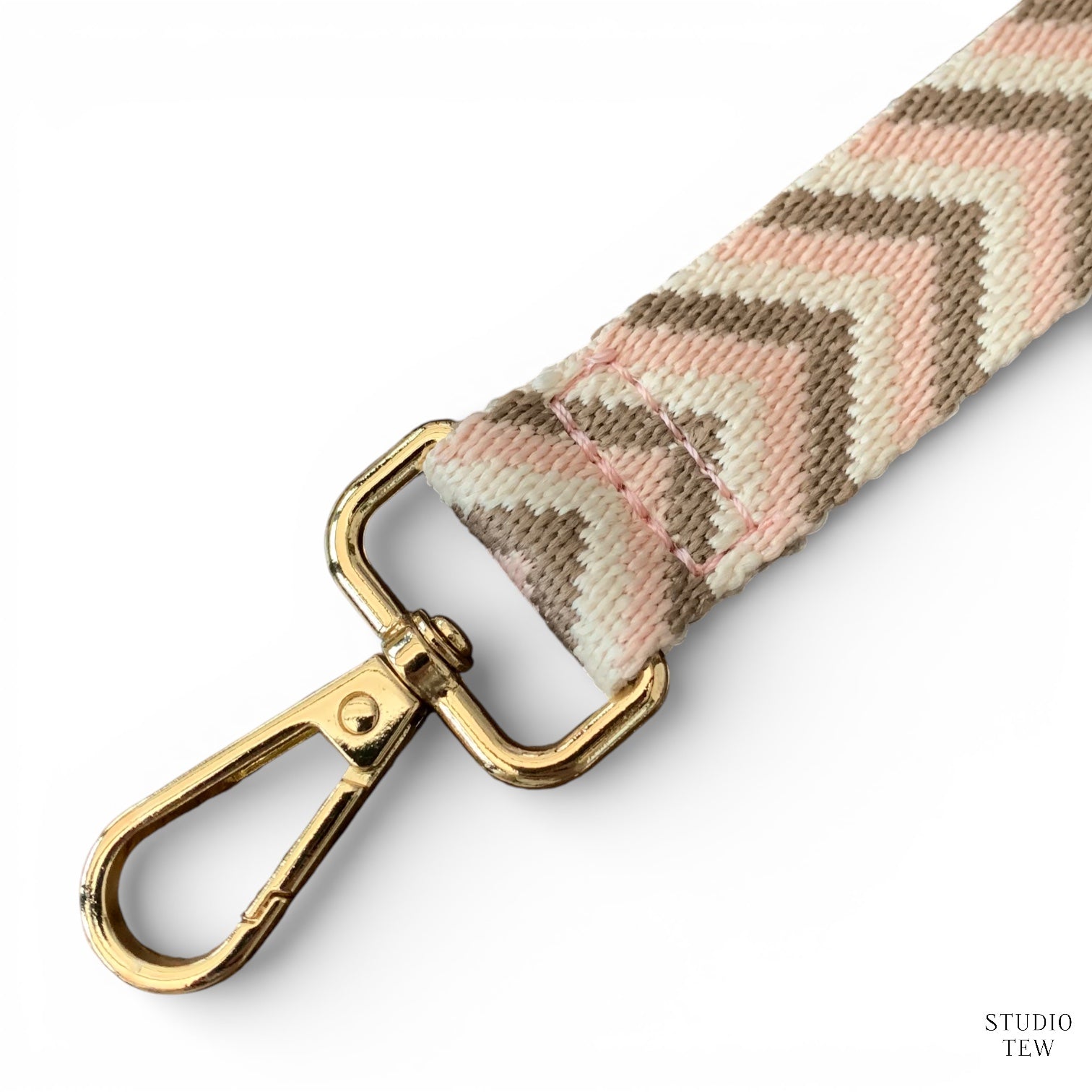 Beige, Taupe & Pale Pink Chevron Bag Strap - STUDIO TEW