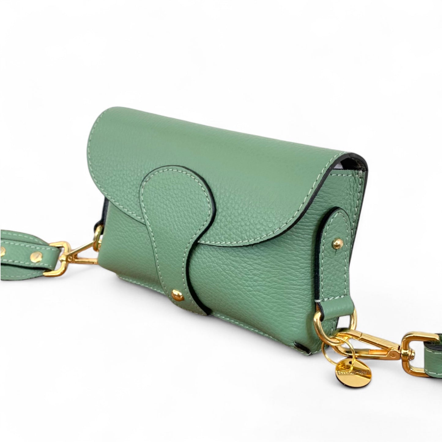 Sac à bandoulière compact en cuir vert poussiéreux - Vogue