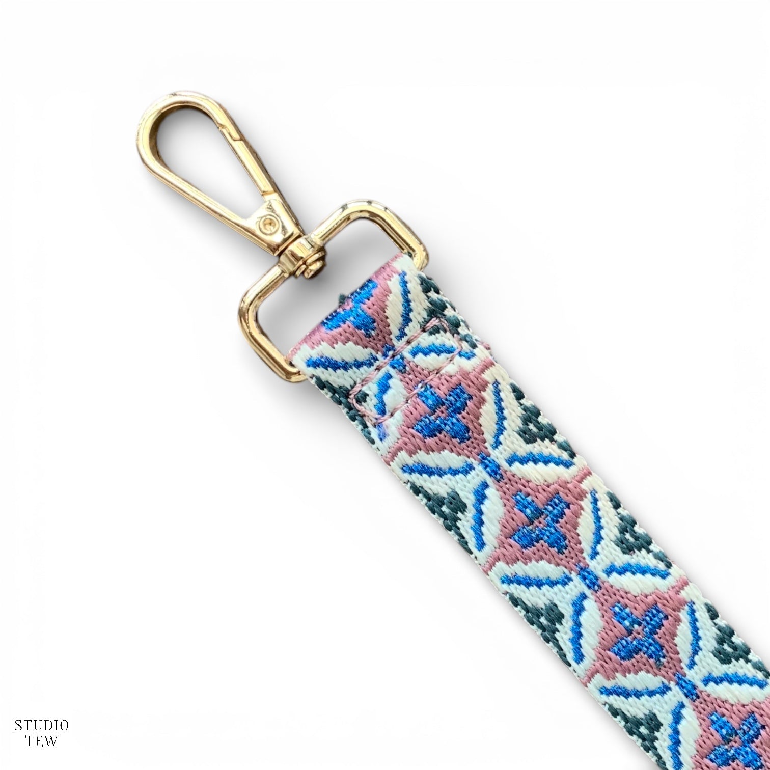 Biege, Blue, Teal & Pink Diamond Bag Strap - STUDIO TEW