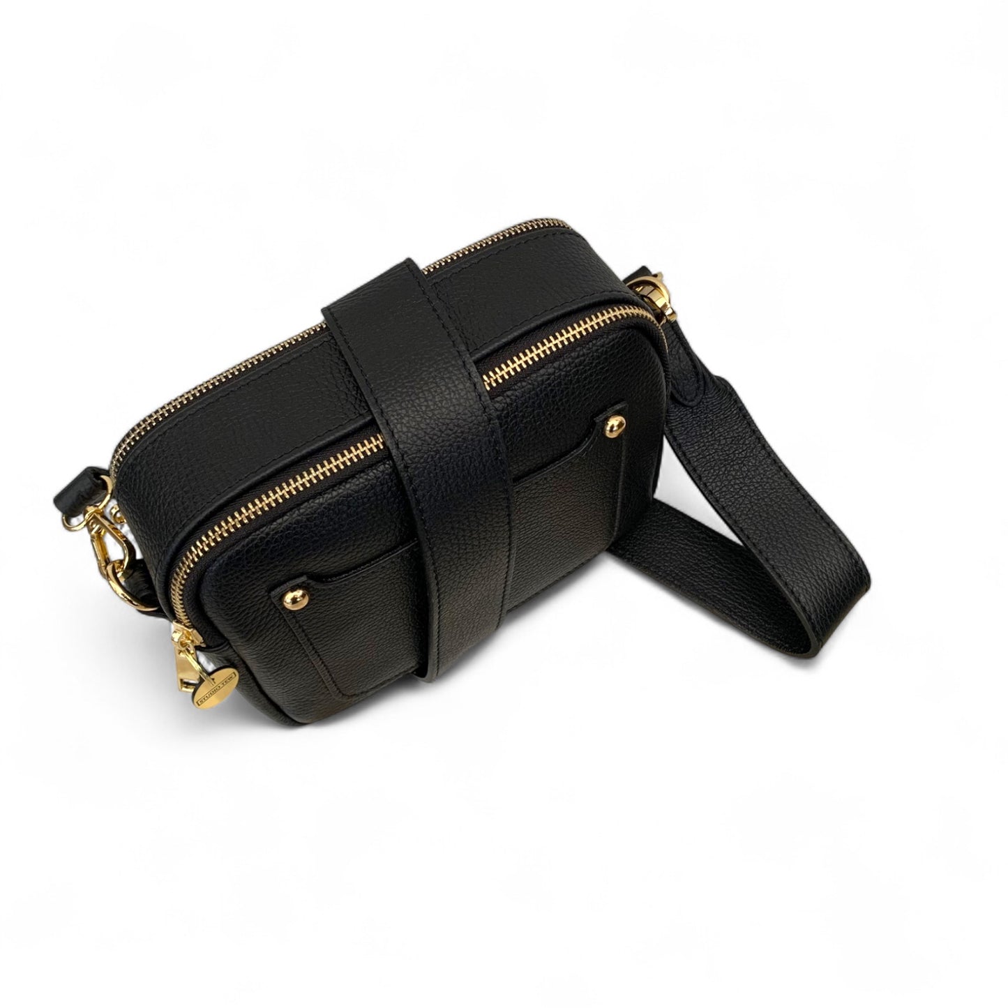 Sac Double Zip en Cuir Noir - Victoria