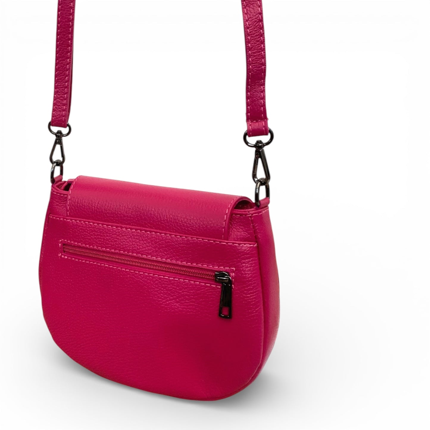 Fuchsia Leather Satchel Bag - STUDIO TEW