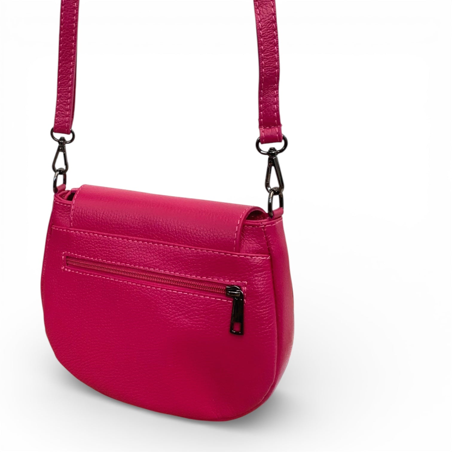 Fuchsia Leather Satchel Bag - STUDIO TEW