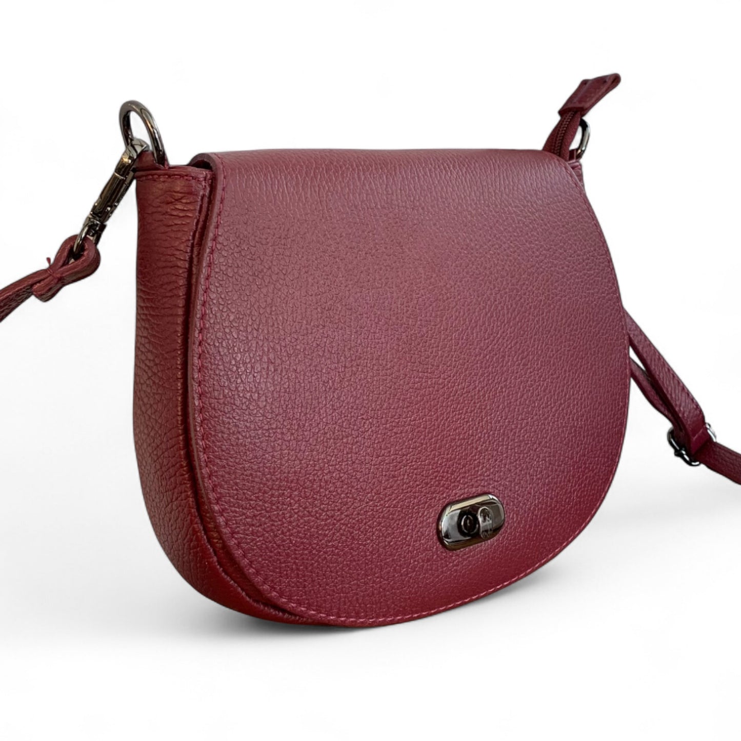 Burgundy Red Leather Satchel Bag
