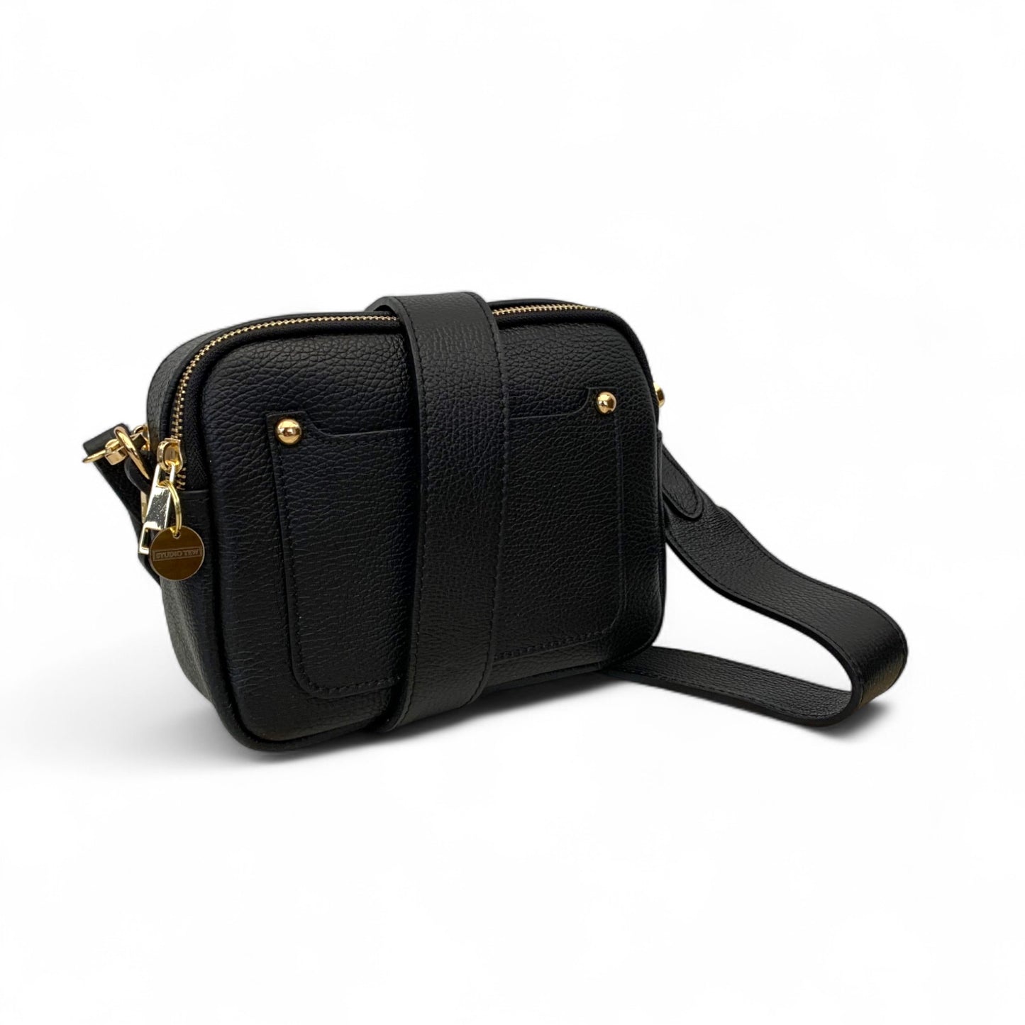 Sac Double Zip en Cuir Noir - Victoria