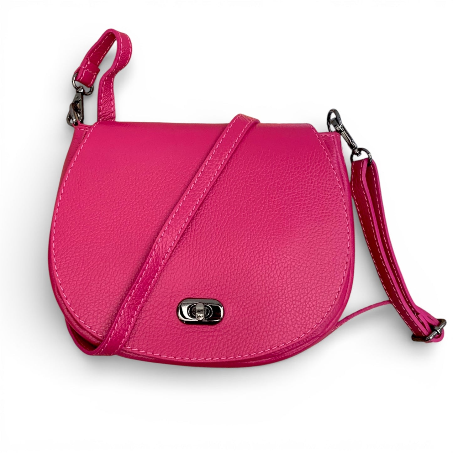 Fuchsia Leather Satchel Bag - STUDIO TEW