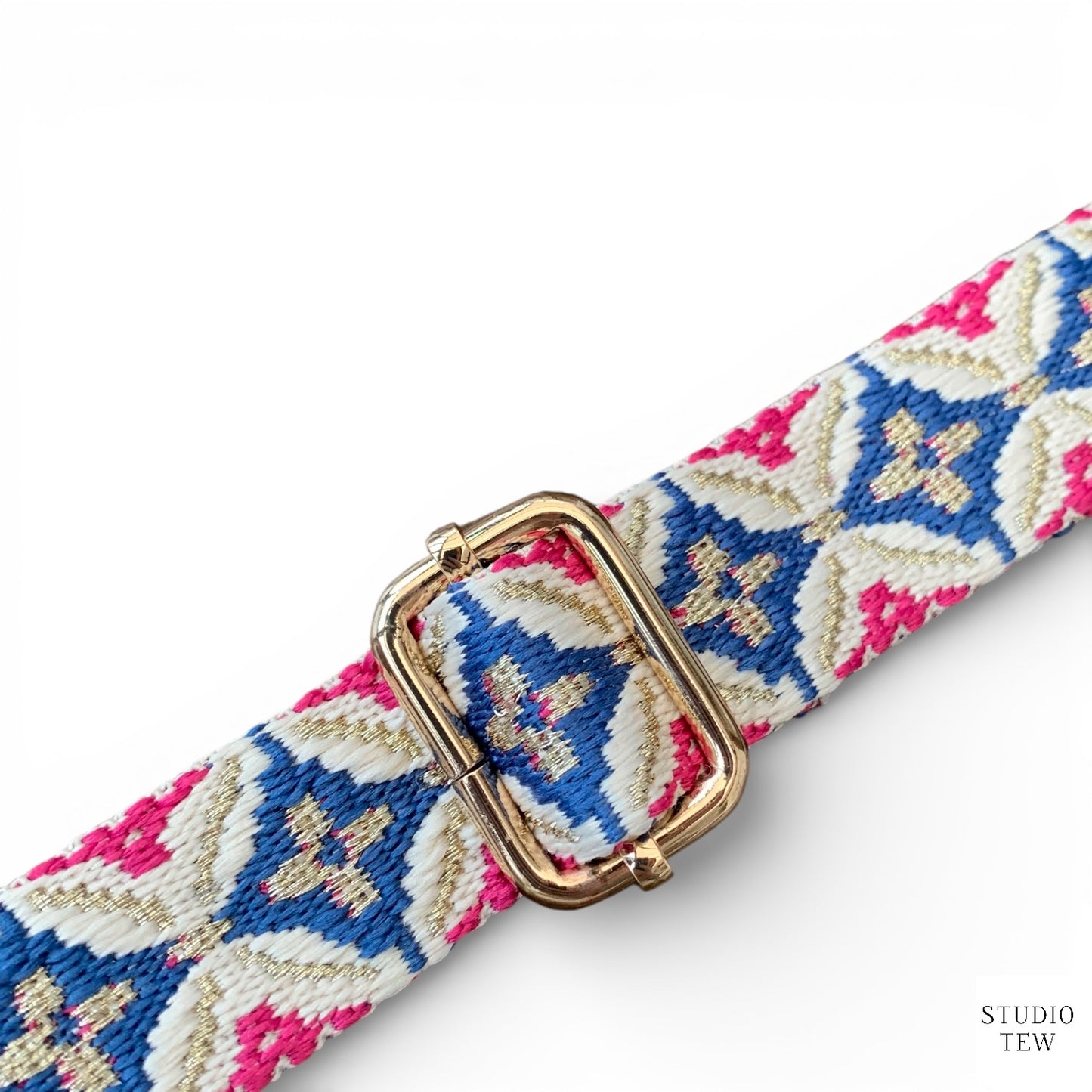 Pink, Beige & Blue Diamond Bag Strap - STUDIO TEW