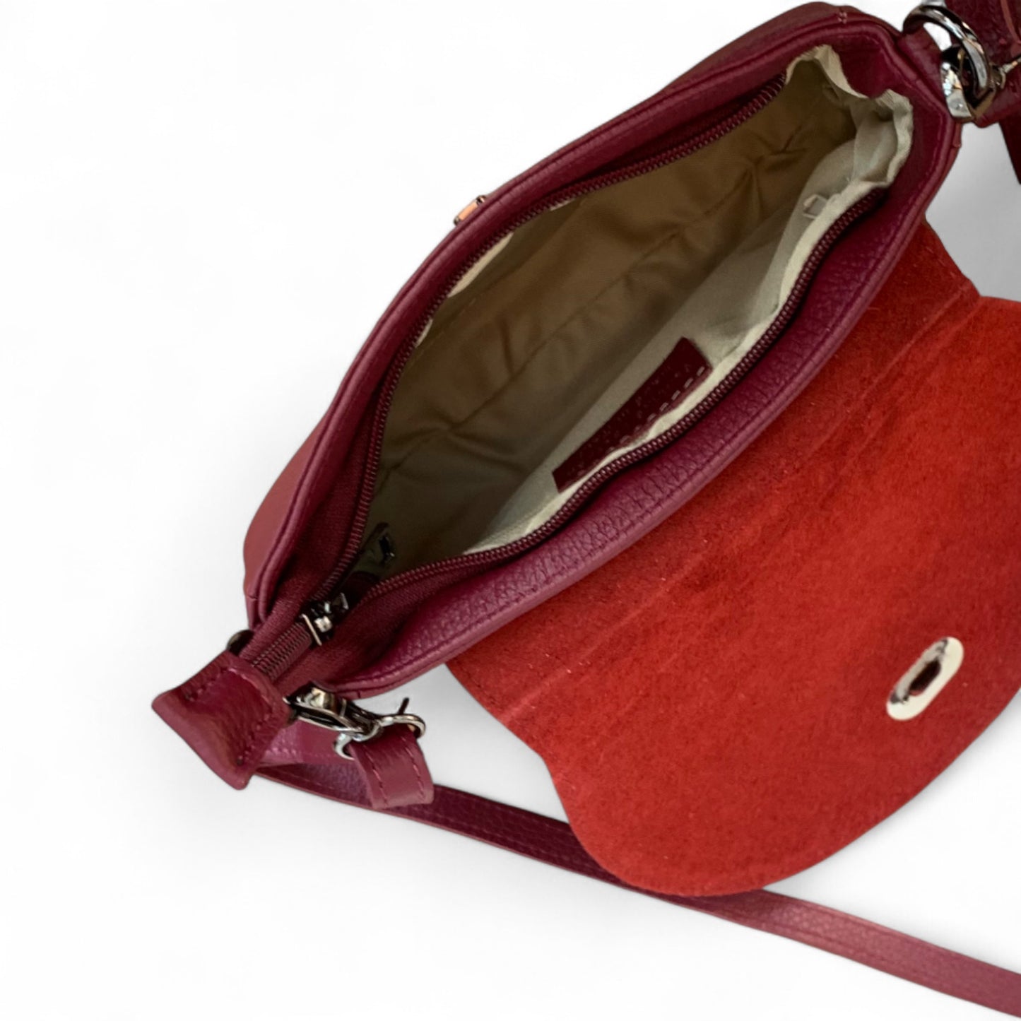 Burgundy Red Leather Satchel Bag