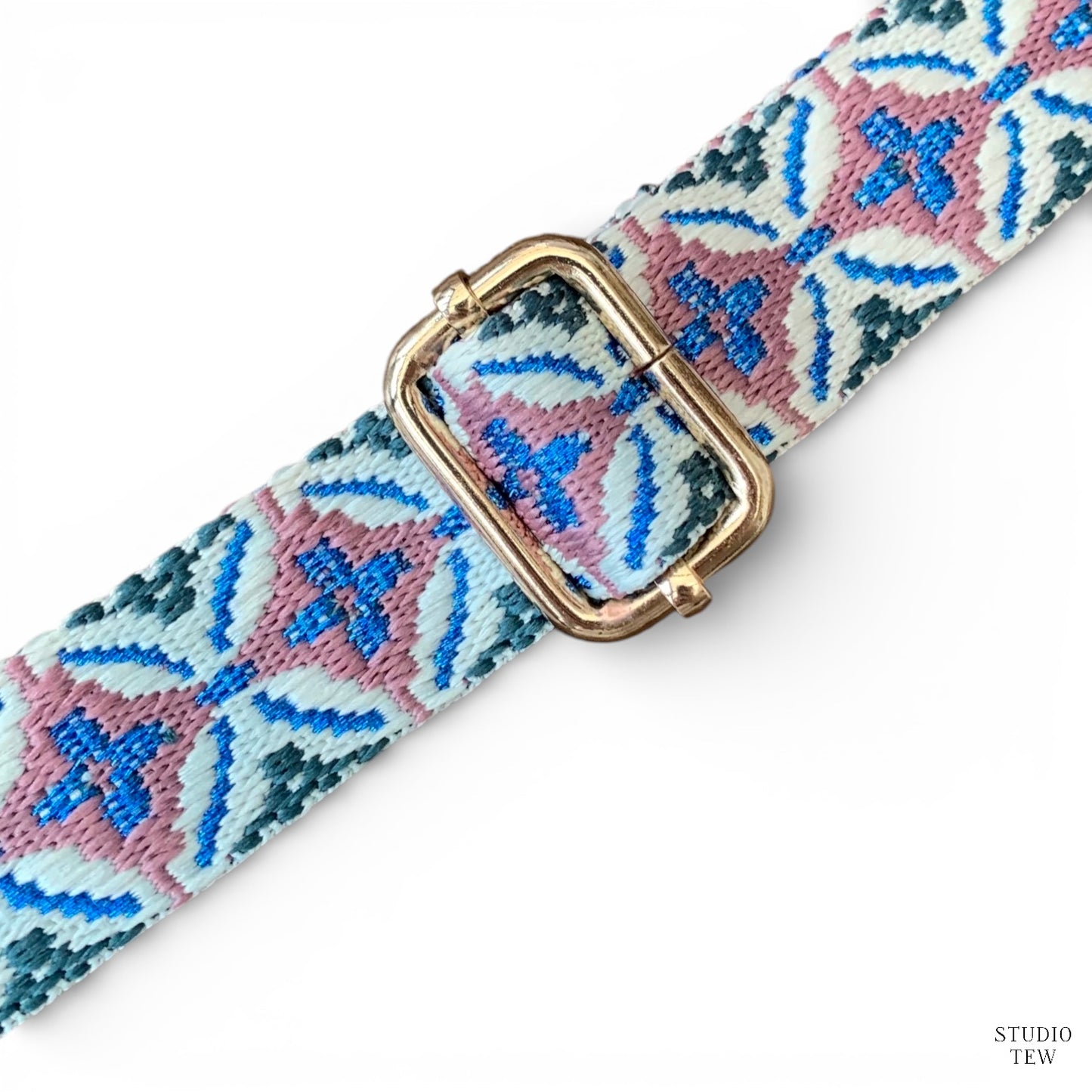 Biege, Blue, Teal & Pink Diamond Bag Strap - STUDIO TEW