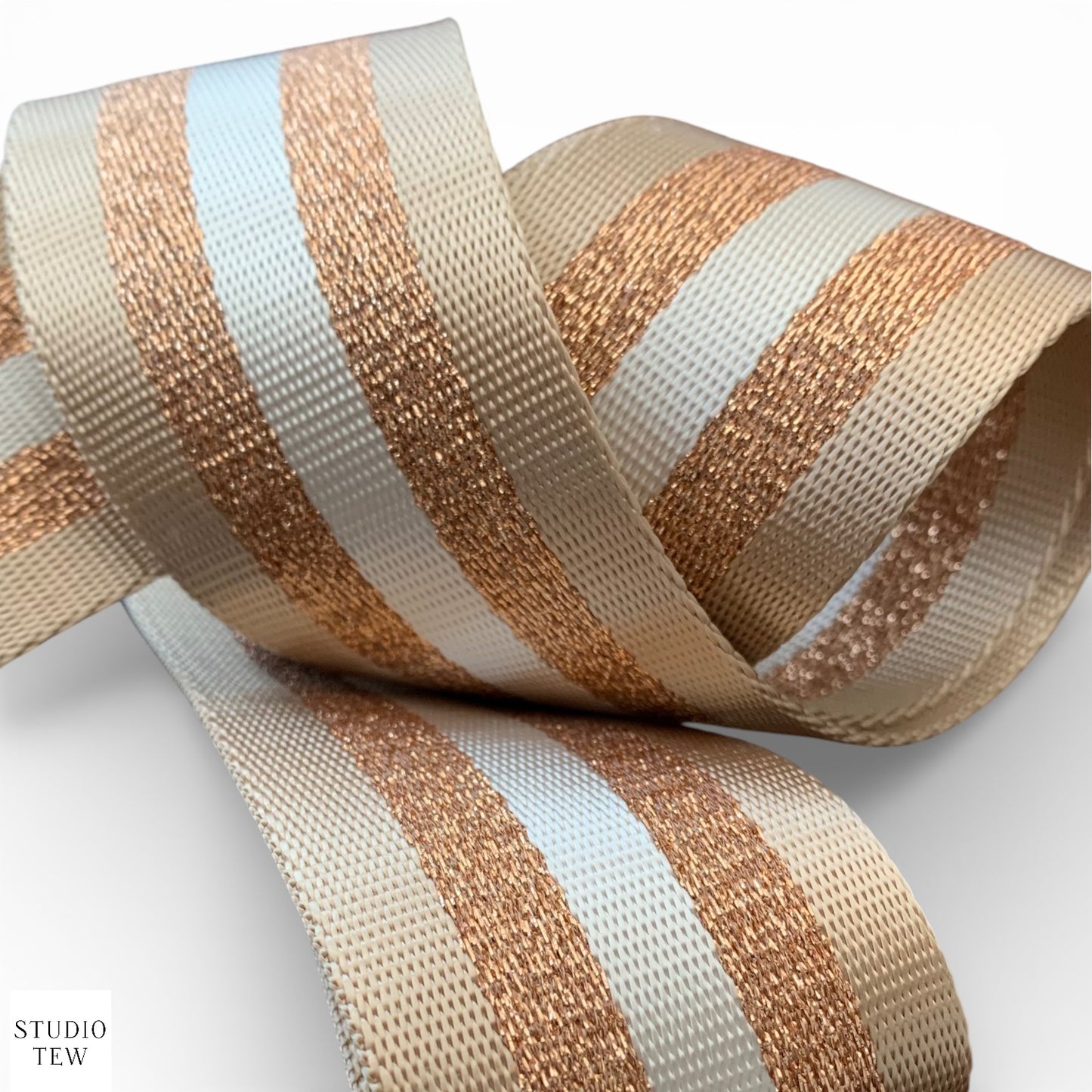 Gold & Rose Gold Stripe Bag Strap