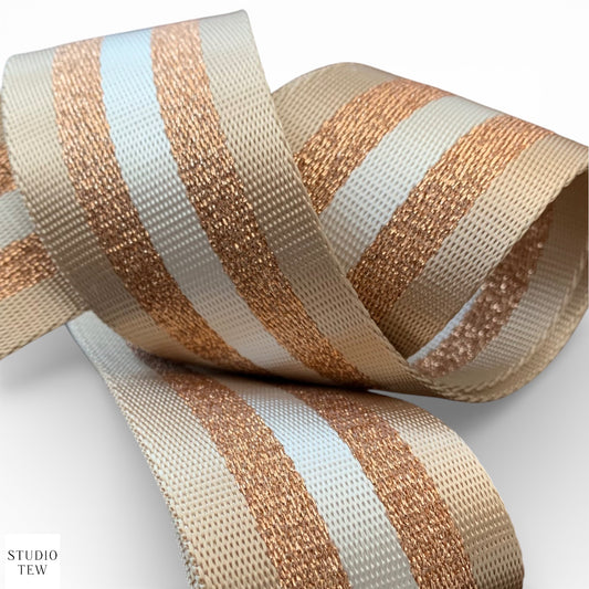 Gold & Rose Gold Stripe Bag Strap